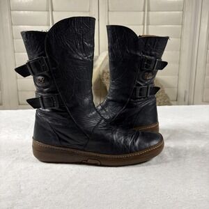 RARE EJECT 8711 Cast Archive Boots 2006 Snail Sole Black Leather Portugal 39 8.5
